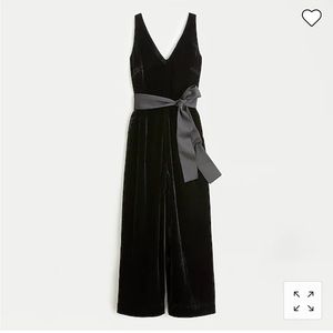 J.Crew v neck wide leg velvet jumpsuit